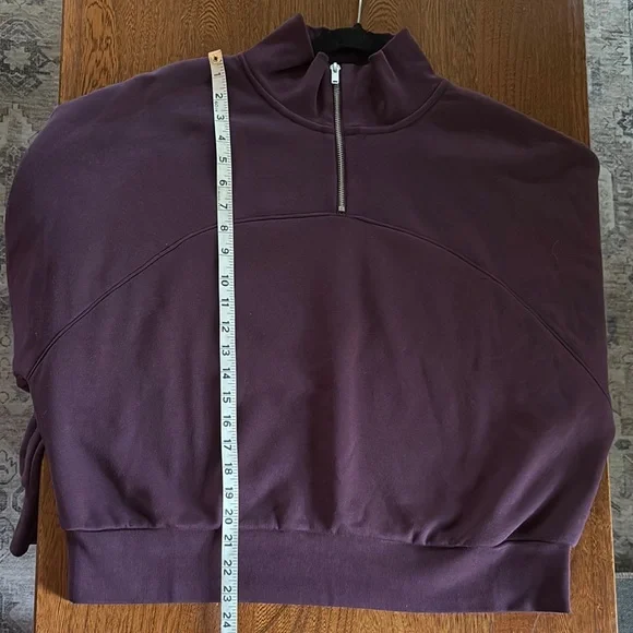GAP Quarter-Zip Pullover Deep Plum Large Petite - Picture 5 of 11